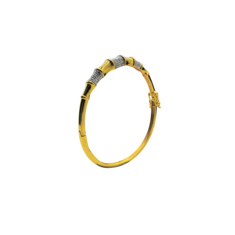 Gelang Diamond Cut Emas dan Chrome 916/22K