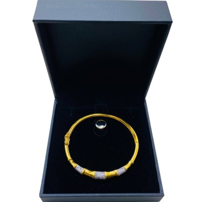 Gelang Diamond Cut Emas dan Chrome 916/22K