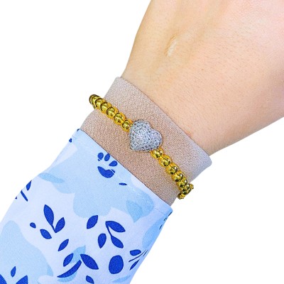 Gelang Boba Love Emas dan Chrome 916/22K