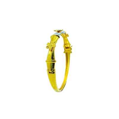 Gelang Diamond Cut Bunga Emas dan Chrome 916/22K