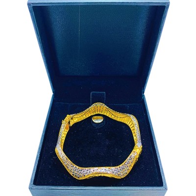 Gelang Diamond Cut Emas dan Chrome 916/22K