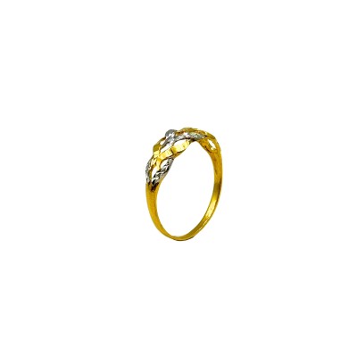 Cincin Rapunzel Emas dan Chrome 916/22K