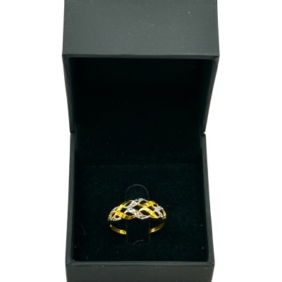 Cincin Rapunzel Emas dan Chrome 916/22K