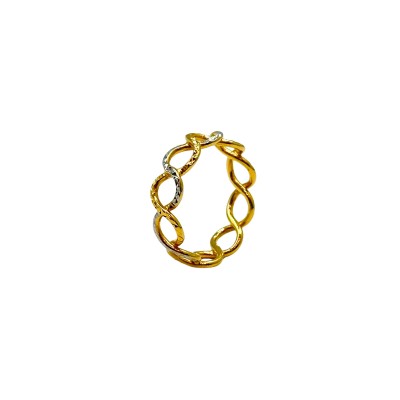 Cincin Endless Emas dan Chrome 916/22K