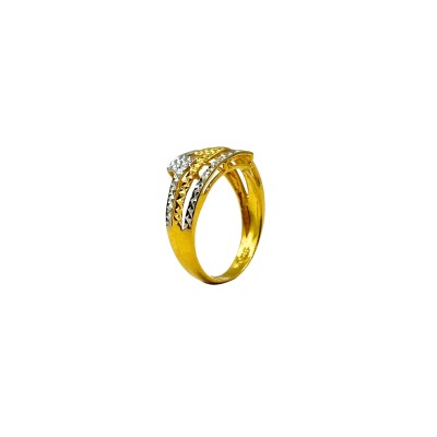 Cincin 3 Layer Emas dan Chrome 916/22K