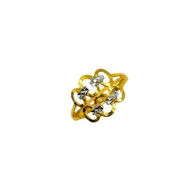 Cincin Kerawang Emas dan Chrome 916/22K Cincin Kerawang Emas dan Chrome 916/22K