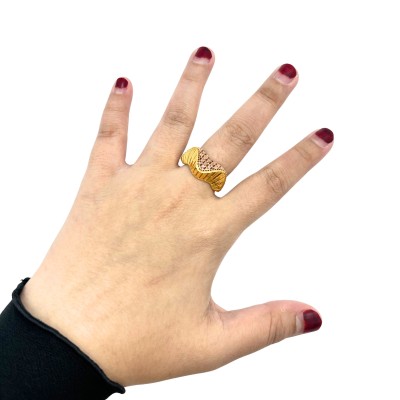 Cincin Dubai Emas, Chrome dan Rose Gold 916/22K Cincin Dubai Emas, Chrome dan Rose Gold 916/22K