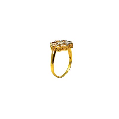 Cincin Bunga Emas dan Chrome 916/22K