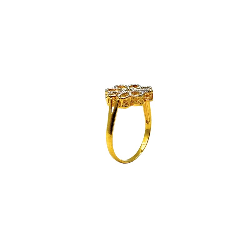 Cincin Bunga Emas dan Chrome 916/22K