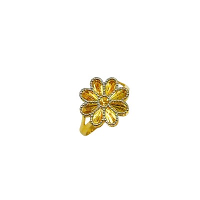 Cincin Bunga Emas dan Chrome 916/22K