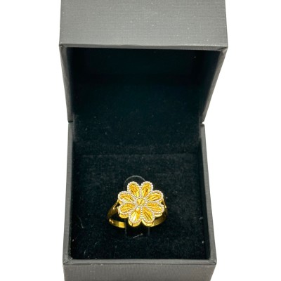 Cincin Bunga Emas dan Chrome 916/22K