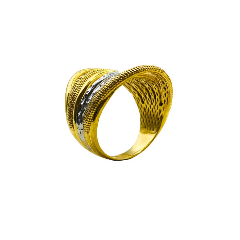 Cincin Adira Emas dan Chrome 916/22K