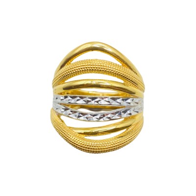 Cincin Adira Emas dan Chrome 916/22K