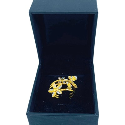 Cincin Butterfly 2 Layer Emas dan Chrome 916/22K