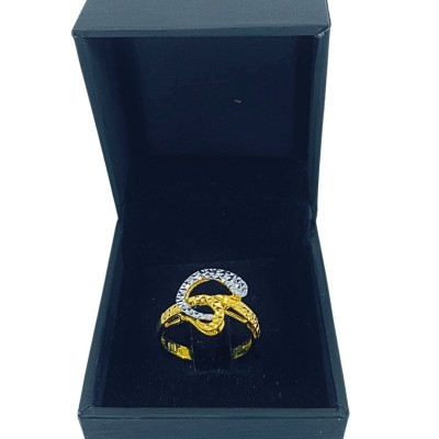 Cincin Kerawang Emas dan Chrome 916/22K