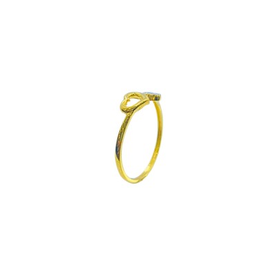Cincin Love Emas dan Chrome 916/22K
