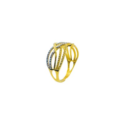 Cincin Diamond Cut Emas dan Chrome 916/22K