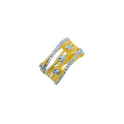 Cincin Diamond Cut Emas dan Chrome 916/22K