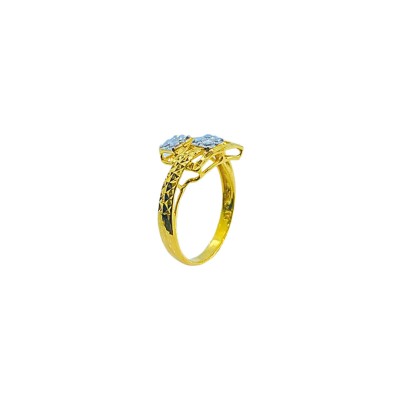 Cincin Biskut Tawar 2 Layer Emas dan Chrome 916/22K