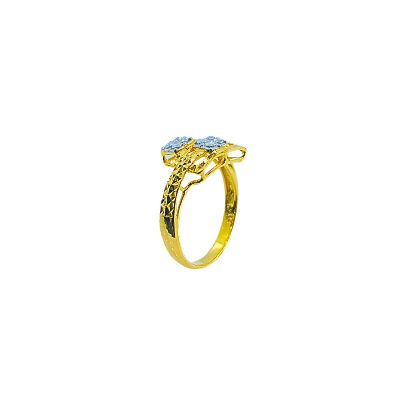 Cincin Biskut Tawar 2 Layer Emas dan Chrome 916/22K