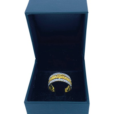 Cincin 3 Layer Emas dan Chrome 916/22K