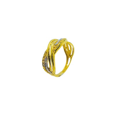 Cincin Silang Emas dan Chrome 916/22K