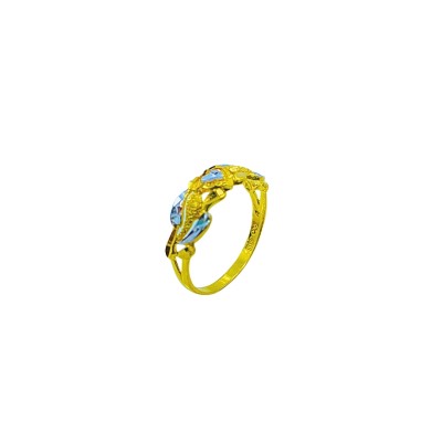 Cincin Love Emas dan Chrome 916/22K