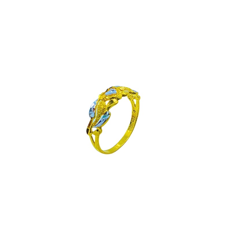 Cincin Love Emas dan Chrome 916/22K
