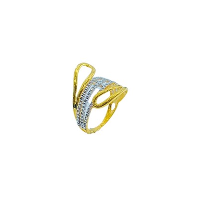 Cincin Silang Emas dan Chrome 916/22K
