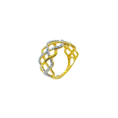 Cincin Rapunzel Emas dan Chrome 916/22K