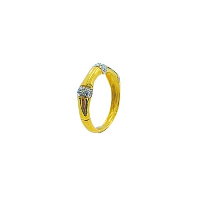 Cincin Buluh Emas dan Chrome 916/22K