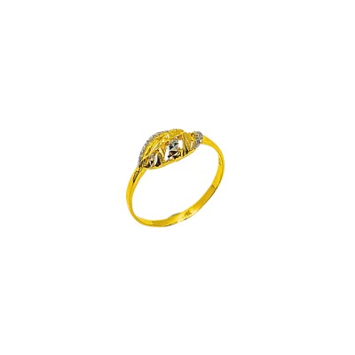 Cincin Daun Emas dan Chrome 916/22K