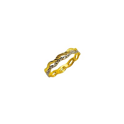 Cincin 2 Layer Emas dan Chrome 916/22K