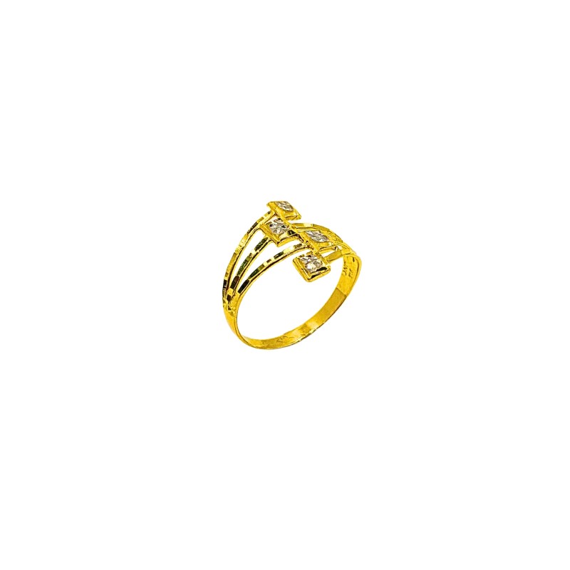 Cincin Biskut Tawar 4 Layer Emas dan Chrome 916/22K