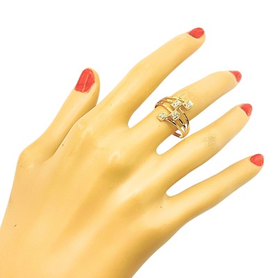 Cincin Biskut Tawar 4 Layer Emas dan Chrome 916/22K