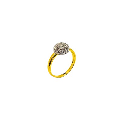 Cincin Diamond Cut Emas dan Chrome 916/22K