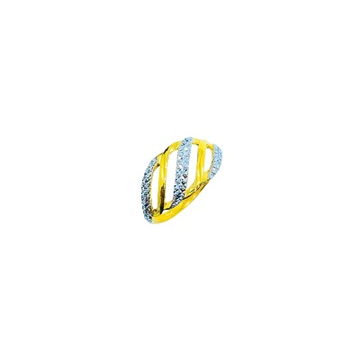 Cincin Diamond Cut Emas dan Chrome 916/22K
