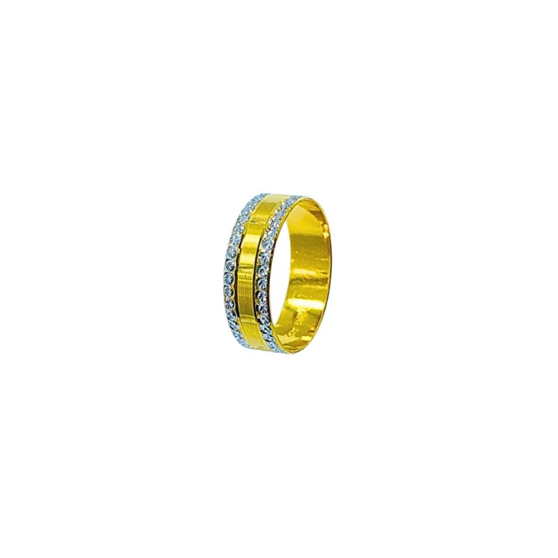 Cincin Belah Rotan Emas dan Chrome 916/22K