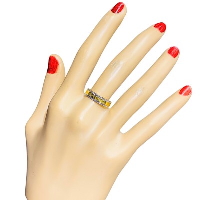 Cincin Belah Rotan Emas dan Chrome 916/22K Cincin Belah Rotan Emas dan Chrome 916/22K
