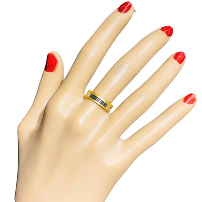 Cincin Belah Rotan Emas dan Chrome 916/22K
