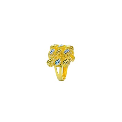 Cincin Eye Drop Emas dan Chrome 916/22K