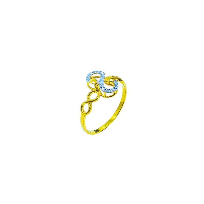 Cincin Endless Emas dan Chrome 916/22K