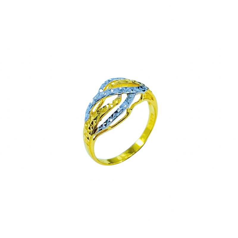 Cincin Kerawang Emas dan Chrome 916/22K