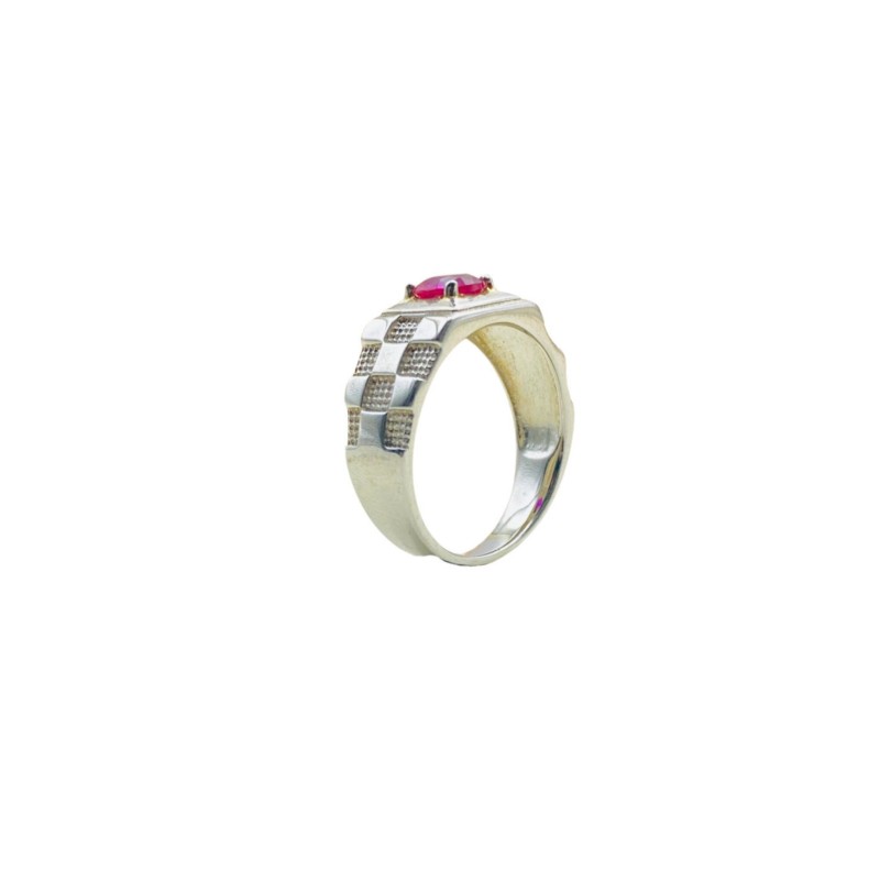 Cincin Permata Merah Jambu 925/Perak