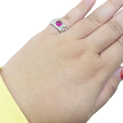 Cincin Permata Merah Jambu 925/Perak