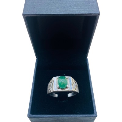 Cincin Permata Hijau 925/Perak
