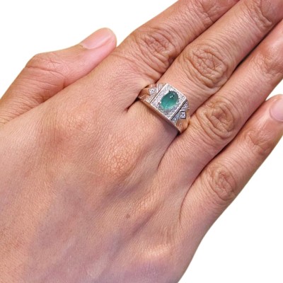 Cincin Permata Hijau 925/Perak Cincin Permata Hijau 925/Perak