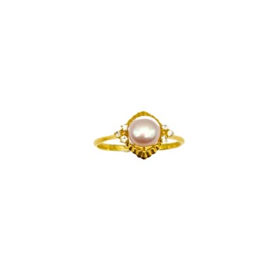 Cincin Permata Mutiara Emas 750/18K