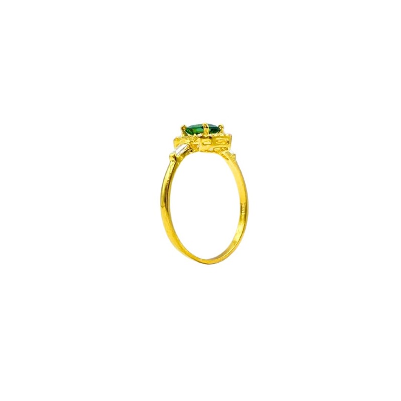 Cincin Permata Hijau Emas 916/22K