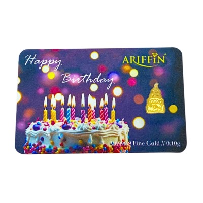 GOLD BAR HAPPY BIRTHDAY CAKE 0.10 GRAM GOLD BAR HAPPY BIRTHDAY CAKE 0.10 GRAM